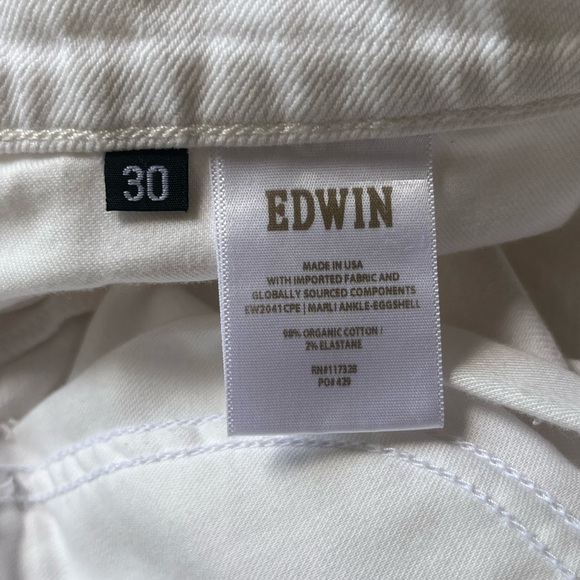 EDWIN‎ Marli White Wide Leg Ankle Jeans size 30 (10) - Picture 6 of 11